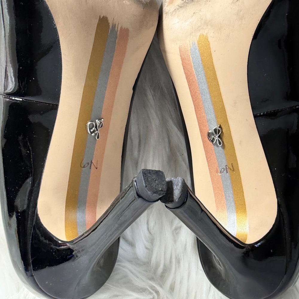 Sam Edelman Hazel Pointed Toe Pump Black Patent Leather Stiletto Heel Size 6N - Picture 5 of 6
